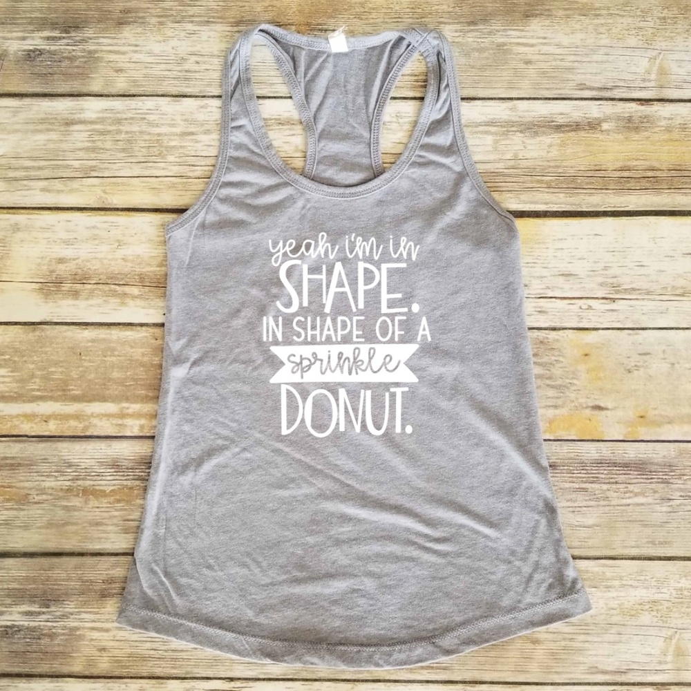 I'm in the Shape of a Sprinkle Donut - grey tank